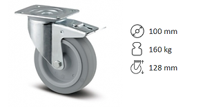 Rueda Tente 3477UFR100P62 GRIS